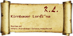 Kirnbauer Loréna névjegykártya